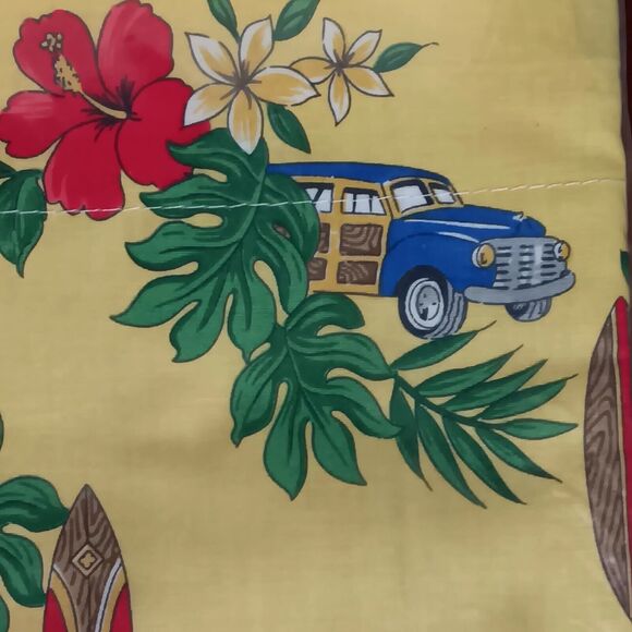 Contessa Balloon Valance Woodie Car Yellow Tropical Floral Curtain Tiki 72"x 15" - Picture 6 of 9
